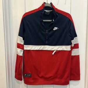 NIKE Men's NSW 1/2 Zip‎ Pullover AIR JACKET Sz XL Red White Blue Zip Pocket